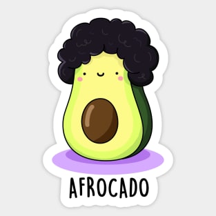 Afro-cado Cute Funny Avocado Pun Sticker